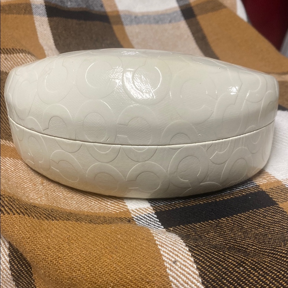Coach Embossed White Oval Box